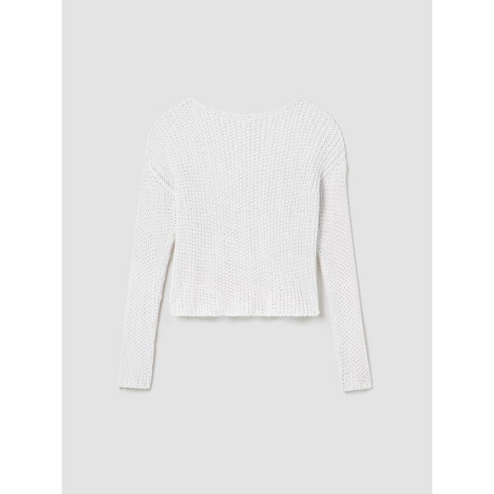 NWT Eileen Fisher Peruvian Organic Cotton Cord Open Knit Bateau Neck Sweater XS - Picture 13 of 13